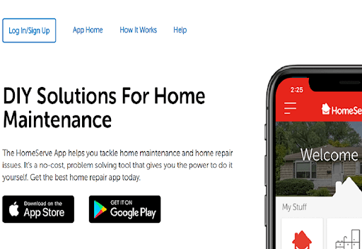 Homeserve USA app download page 